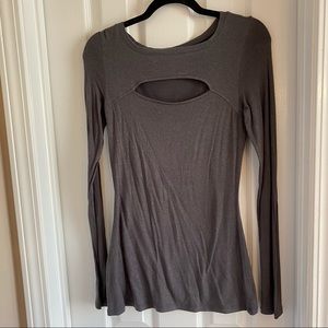 Express Gray Sparkle Sexy Basic Tee